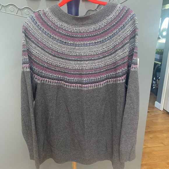 J.Jill Grey and Purple Sweater-Size XL - Picture 1 of 2